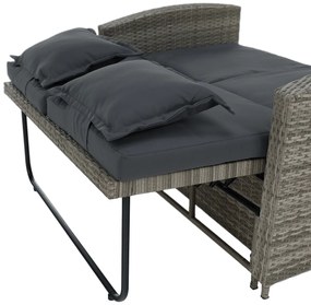 Sofa ogrodowa rattanowa MALORY, szary/naturalny