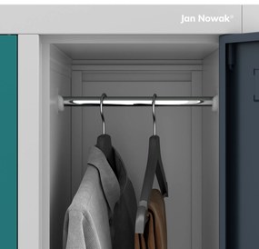 Szafa socjalna ubraniowa 10-drzwiowa BARTEK, 1360 x 1720 x 450 mm, szaro-wielokolorowa