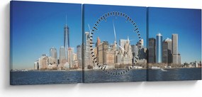 Obraz - Manhattan w Nowym Jorku (z zegarem) (90x30 cm)
