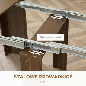 HOMCOM Stół rozkładany do jadalni nowoczesny stół kuchenny 180x85x75 cm kolor brązowy | Aosom PL