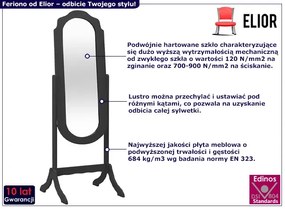 Czarne wolnostojące lustro - Feriono