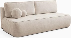 Sofa z Funkcją Spania ARVETO Kremowa Szenil Nowoczesna