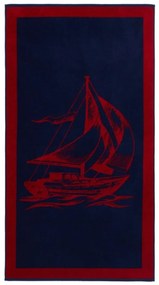 Ręcznik plażowy SAIL 85x160 cm Ciemnoniebieski