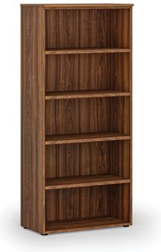 Regał biurowy PRIMO WOOD, 800 x 420 x 1781 mm, orzech