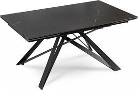 Stół Rozkładany Prostokątny MAXIME 160-240 cm Ceramiczny Czarny Marmur do Jadalni Nowoczesny Loft