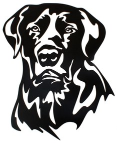 Drewniana rzeźbiona dekoracja ścienna Labrador, 28,5 x 35 cm