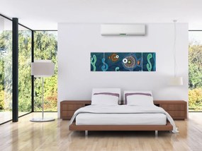 Obraz - Malowane ryby (170x50 cm)
