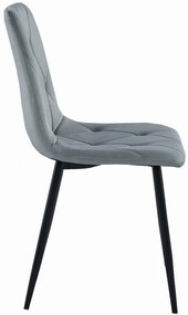 Welurowe szare metalowe krzesło tapicerowane D2-E87