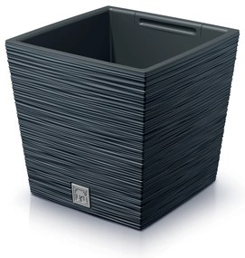 Donica ogrodowa kwadratowa Furu Square Low 24 cm antracyt PROSPERPLAST