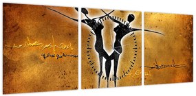 Obraz przedstawiający tańczącą parę (z zegarem) (90x30 cm)