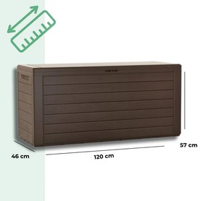 Prosperplast Pojemnik do przechowywania WOODEBOX, 280L, 120x46x57cm, ciemny brąz