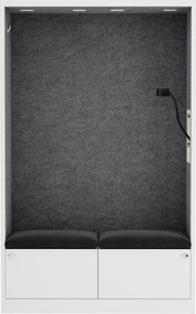 Szafa akustyczna do biura i szkoły Sally MentalBox, 115 x 40 x 185 cm, biały/ciemnoszary