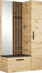 Masseno Garderoba MODULO 120,6/204/40 cm do Przedpokoju Nowoczesna Dąb Artisan