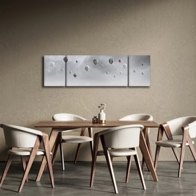 Obraz - Balony nad ceglaną ścianą (170x50 cm)
