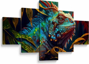 Obraz - Kolorowa iguana (125x70 cm)