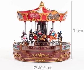 Świąteczna karuzela z oświetleniem i muzyką, 31 cm