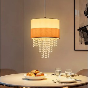 Lampa wisząca Nettlife Vintage na stół jadalny – żyrandol z 1 kryształową lampką, E27, regulowane oświetlenie retro do sypialni (żarówka nie jest dołączona)