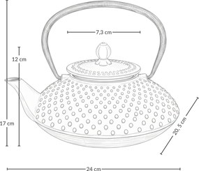 Czajnik żeliwny z zaparzaczem MIKA, 1250 ml