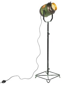 Industrialna lampa stojąca brązowa z zielonym 140 cm - Byron Retro Oswietlenie wewnetrzne