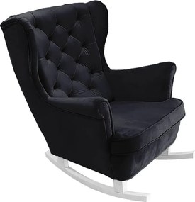 Fotel Relax z Tapicerowanym Siedzeniem i Podłokietnikami, Fotel TV 102x81x95cm Czarny_29862