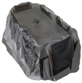 Czasza parasola ochronny na stół 180x90 cm + 4 do 6 rozkładanych krzeseł