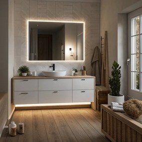 Lustro łazienkowe podświetlane 60x80/80x60 cm z neutralną barwą światła 4500K
