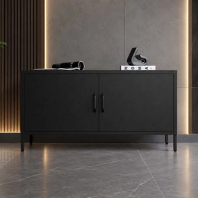 Metalowa szafka RTV dwudrzwiowa Modern Rosa, czarna