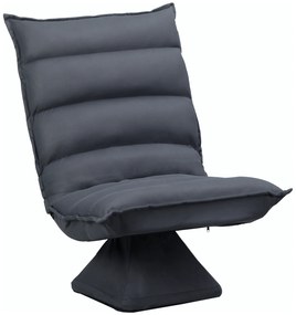 HOMCOM Fotel, kręcące siedzisko, regulowane oparcie, miękka tapicerka, oddychające pokrycie, Dunkelgrau, 62 x 70 x 95cm