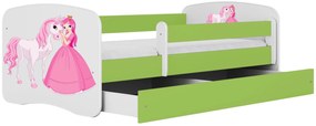 Łóżko dziecięce ze stelażem Rostok 2X mix 70x140 - zielone