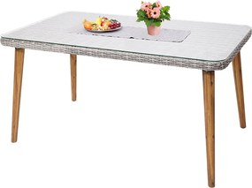 Stół do jadalni z polirattanu MCW-H65,  szary