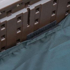 Outsunny Piaskownica z siedzeniami dla 4 osób, z podkładką i pokrowcem, dla dzieci w wieku od 3 do 12 lat, HDPE, 123 x 123 x 21 cm, brązowa