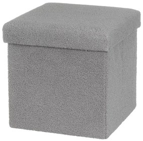 Szary puf z materiału bouclé Folding – Casa Selección