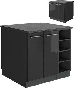 Wyspa kuchenna antracyt wysoki połysk 90x60x82 fame-line