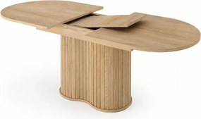 Stół Bibi 180-220/90 dąb cremona – elegancki, rozkładany stół owalny z ryflowaną nogą i systemem rozsuwania