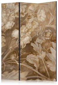 Parawan dwustronny Kwiaty 135x172 cm 3-częściowy beżowy ARTGEIST B