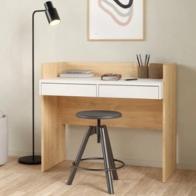 Biurko z podwyższonymi bokami Function Plus 102 cm jackson hickory/biały mat