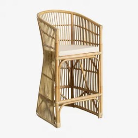 Wysoki Stołek ↑70 Cm Z Rattanu Izabal Miel - Sklum