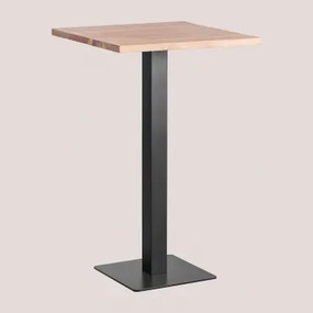 Wysoki Kwadratowy Bar Z Drewna Akacjowego Wąski ↔︎ 70 Cm & Czarny - Sklum