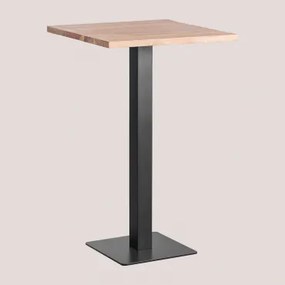 Wysoki Kwadratowy Bar Z Drewna Akacjowego Wąski Czarny & ↔︎ 70 Cm - Sklum