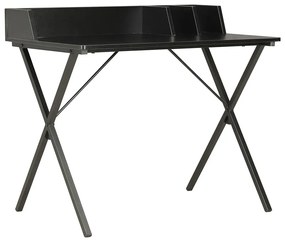 Czarne metalowe biurko z przegródkami P2-T70