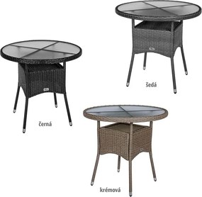 STILISTA Stolik , 80 x 80 x 75 cm, polirattan, czarny