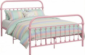 Różowe metalowe łózko 140x200 cm P2-Z61