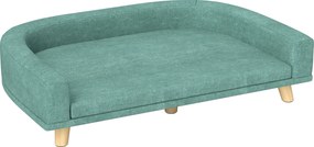 PawHut Legowisko dla psa, sofa dla psa, sofa dla zwierząt, Eukaliptus, 98 x 67 x 25 cm, Zielony
