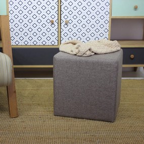 Taboret Kare Pouf Brown