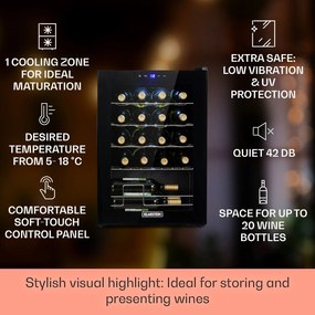 Klarstein Shiraz 43cm 20 Butelek Winiarka Wolnostojąca Czarny