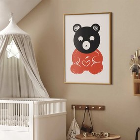 Plakat Zamyślony miś 60x90 cm z ramą złotą z marginesem ARTGEIST B