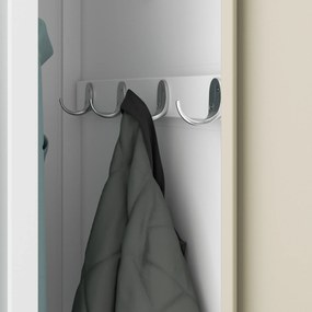 Szafka ubraniowa BHP biała/ dąb sonoma: czterokomorowa Eco Design KACPER, 800 x 1800 x 500 mm