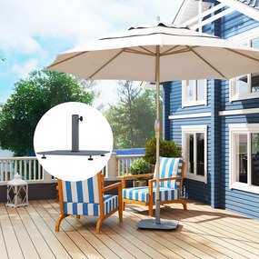 Outsunny Podstawa Parasola z Metalu 18,5 kg na Kółkach, Kwadratowy Uchwyt dla Parasoli 32/38/48mm