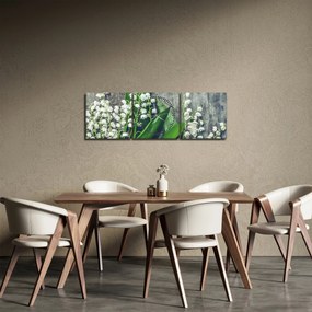 Obraz konwalii (z zegarem) (90x30 cm)