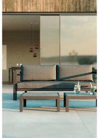 Ciemnoszara aluminiowa sofa ogrodowa Cubic – Diphano